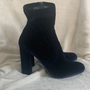 Blue Suede Steve Madden Sock Boots